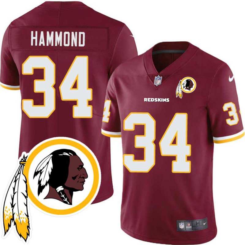 Bobby Hammond #34 Redskins Head Patch Burgundy Jersey Bobby Hammond #34 Redskins Head Patch Burgundy Jersey