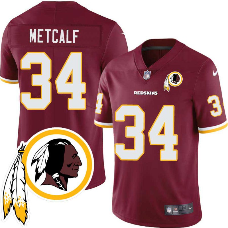Eric Metcalf #34 Redskins Head Patch Burgundy Jersey Eric Metcalf #34 Redskins Head Patch Burgundy Jersey