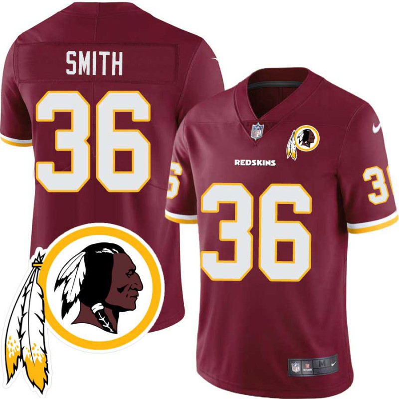 Timmy Smith #36 Redskins Head Patch Burgundy Jersey Timmy Smith #36 Redskins Head Patch Burgundy Jersey