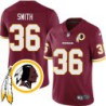 Timmy Smith #36 Redskins Head Patch Burgundy Jersey