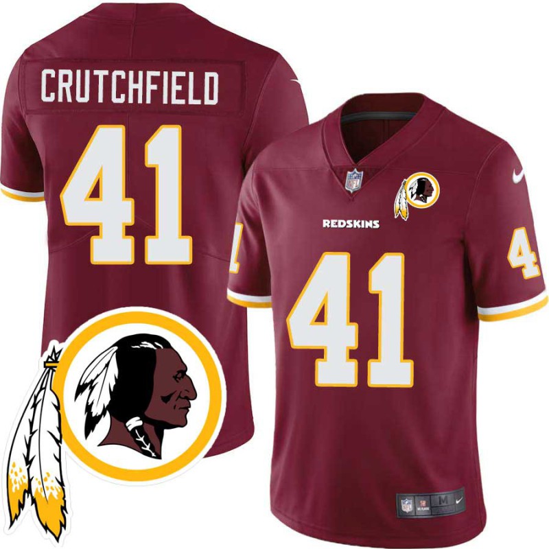 Buddy Crutchfield #41 Redskins Head Patch Burgundy Jersey Buddy Crutchfield #41 Redskins Head Patch Burgundy Jersey