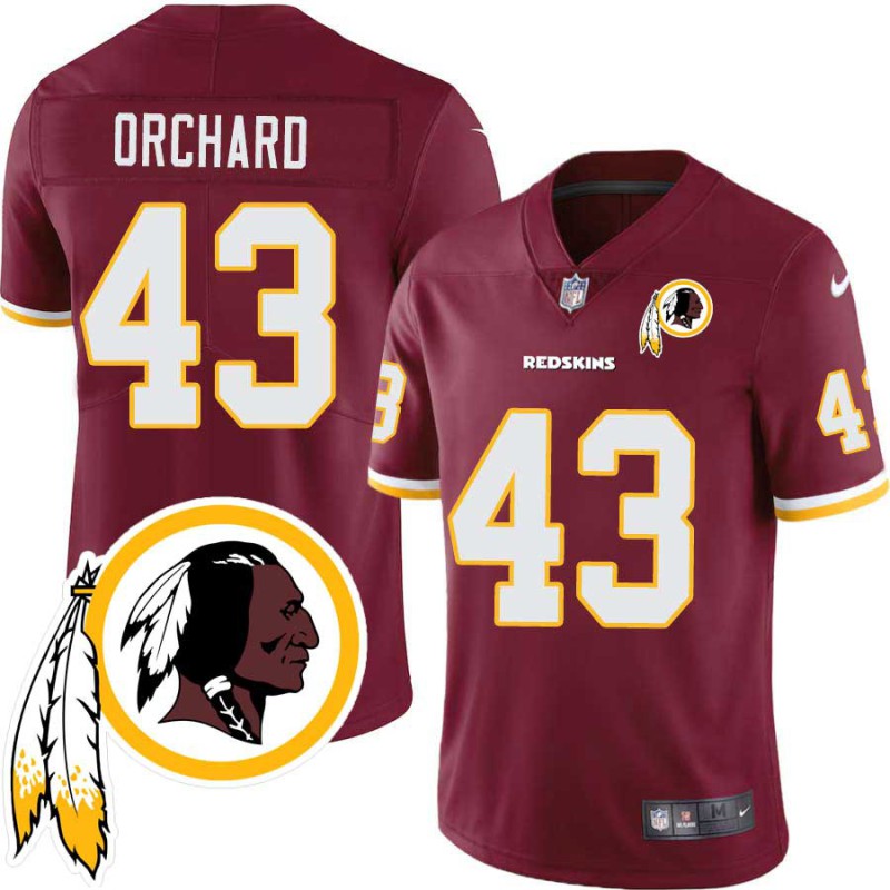 Nate Orchard #43 Redskins Head Patch Burgundy Jersey Nate Orchard #43 Redskins Head Patch Burgundy Jersey