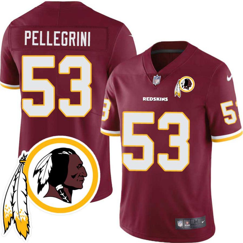 Bob Pellegrini #53 Redskins Head Patch Burgundy Jersey Bob Pellegrini #53 Redskins Head Patch Burgundy Jersey