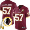 Jay Leeuwenburg #57 Redskins Head Patch Burgundy Jersey