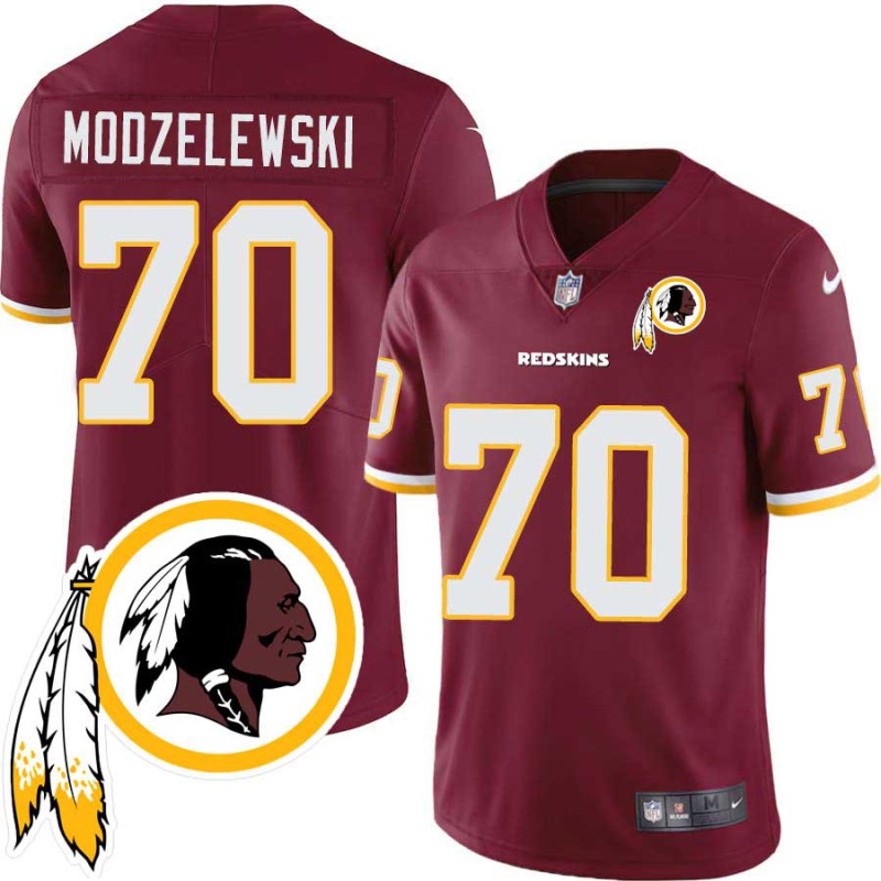 Dick Modzelewski #70 Redskins Head Patch Burgundy Jersey