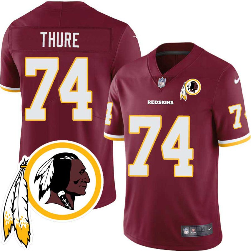 Brian Thure #74 Redskins Head Patch Burgundy Jersey Brian Thure #74 Redskins Head Patch Burgundy Jersey