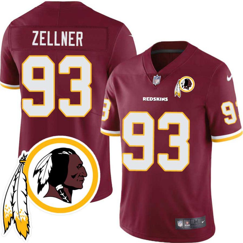 Peppi Zellner #93 Redskins Head Patch Burgundy Jersey Peppi Zellner #93 Redskins Head Patch Burgundy Jersey