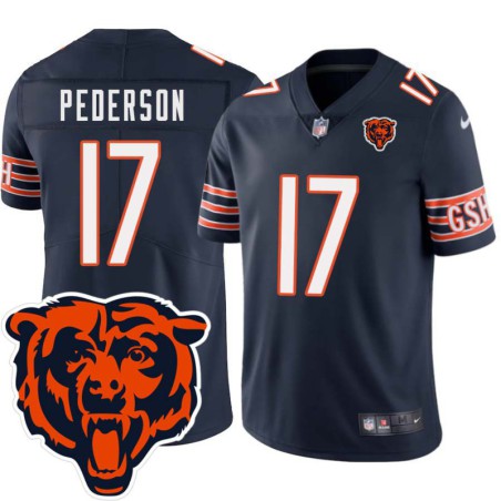 Bears #17 Jim Pederson Tackle Twill Jersey -Navy with 2023 Bear Head Logo Patch