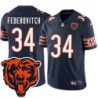 Bears #34 John Federovitch Tackle Twill Jersey -Navy with 2023 Bear Head Logo Patch