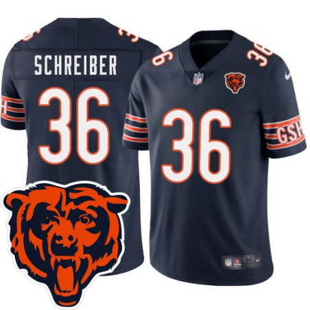 Bears #36 Larry Schreiber Tackle Twill Jersey -Navy with 2023 Bear Head Logo Patch