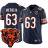 Bears #63 Bob Wetoska Tackle Twill Jersey -Navy with 2023 Bear Head Logo Patch