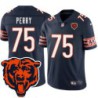 Bears #75 Todd Perry Tackle Twill Jersey -Navy with 2023 Bear Head Logo Patch